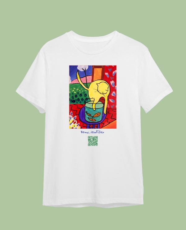 T-shirt The cat with red fish - Interactiva